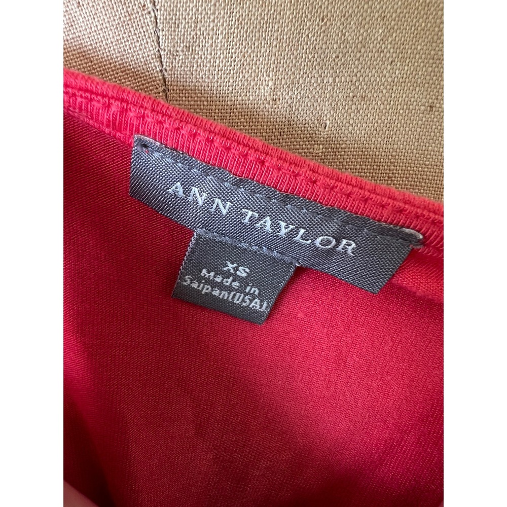 Ann Taylor Women Coral Pink Surplice V-Neck Tencel Blend Tank Top XS 23-120278 - Picture 4 of 5